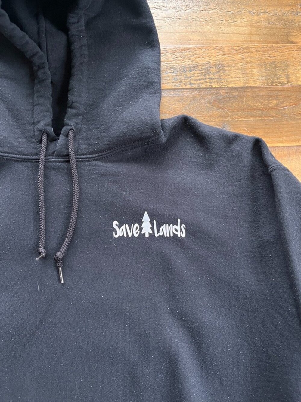 Save Lands Outdoor Adventure Graphic Black Hoodie L - Picture 3 of 4